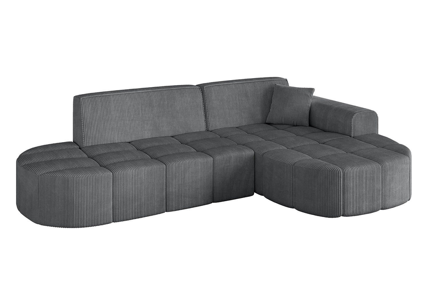ECKSOFA Ottomane Rechts LIVO-L1 - 252x173x79,5 cm Dunkelgrau - Dunkelgrau, Holzwerkstoff/Textil (252/173cm) - ALTDECOR