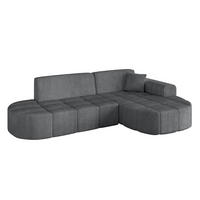 ECKSOFA Ottomane Rechts LIVO-L1 - 252x173x79,5 cm Dunkelgrau - Dunkelgrau, Holzwerkstoff/Textil (252/173cm) - ALTDECOR