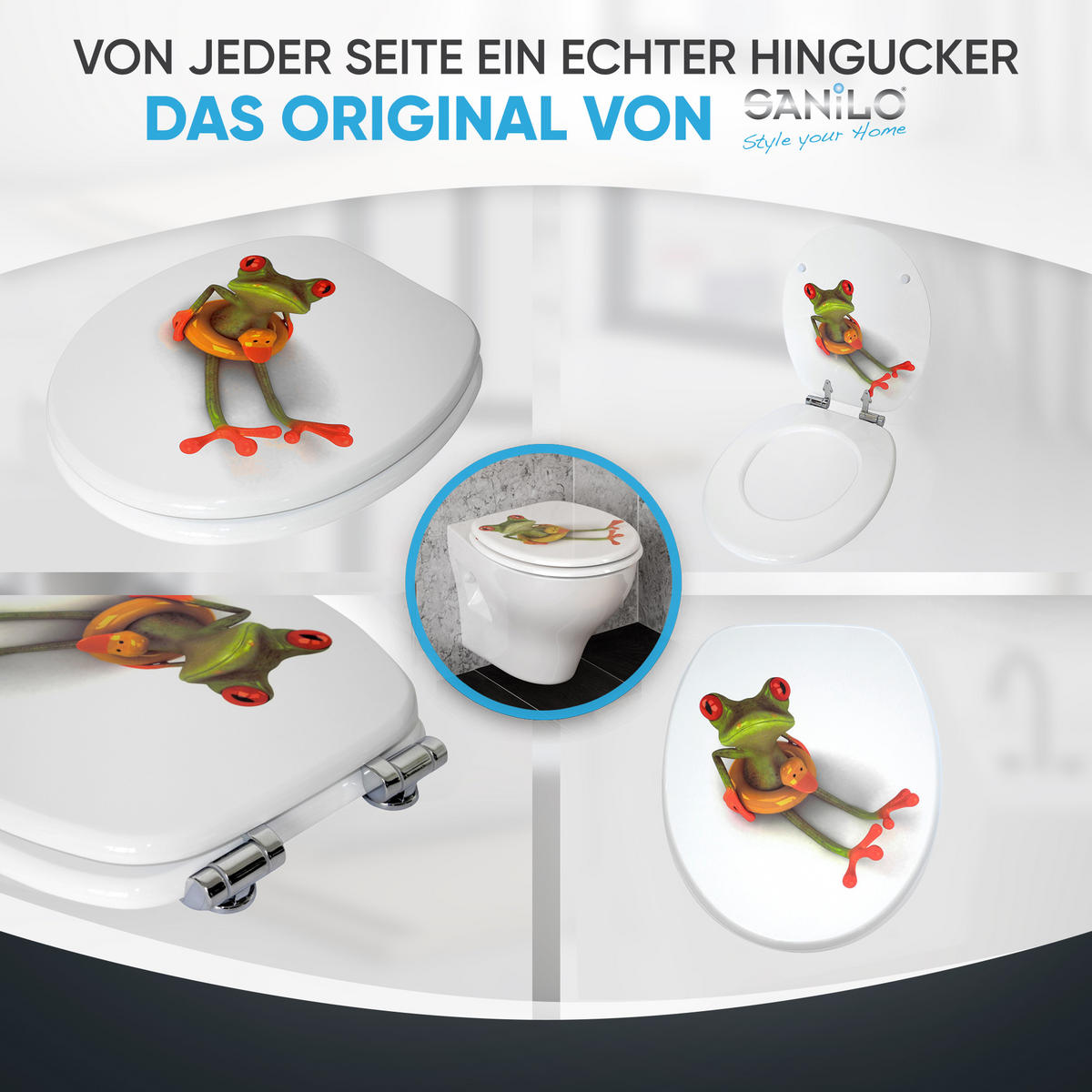 WC-SITZ mit Absenkautomatik Froggy - Grün, Holzwerkstoff (38/6/47cm) - Sanilo