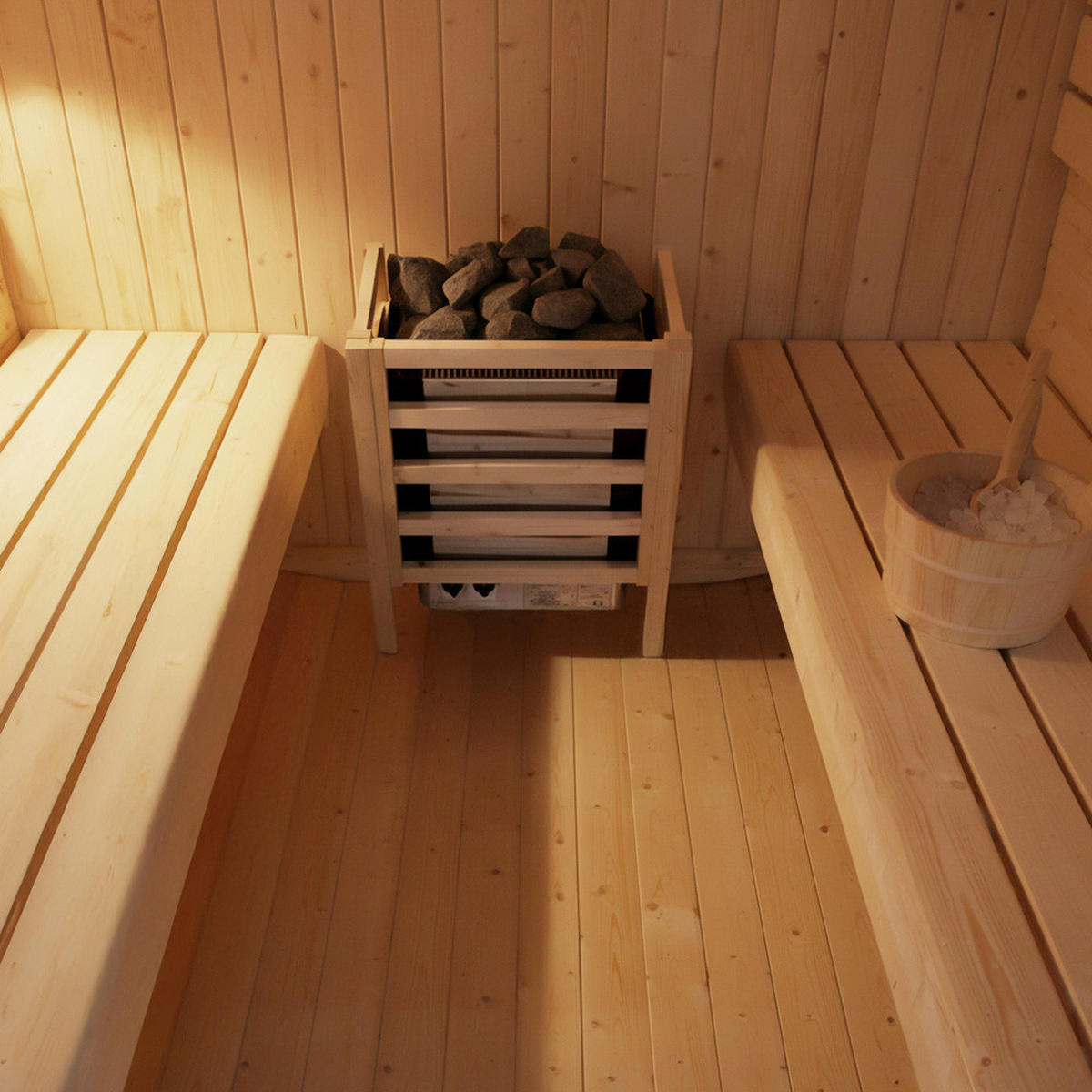 OUTDOOR SAUNA CUBE L - L - Braun, Holz (192.8/194/180cm) - Home Deluxe