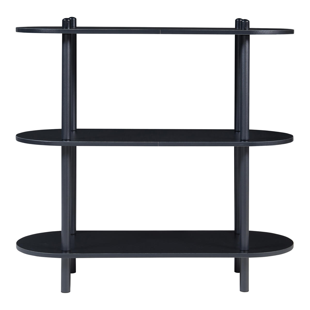 BÜCHERREGAL Øvre - Schwarz, Holzwerkstoff/Metall (80/76.5/30cm) - [en.casa]