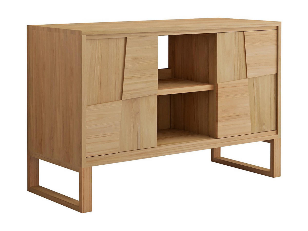 WASCHBECKENUNTERSCHRANK - 120 cm x 50 cm - holz - naturfarben hell Mataram - Naturfarben, Holz (120/80/50cm) - Vente-Unique