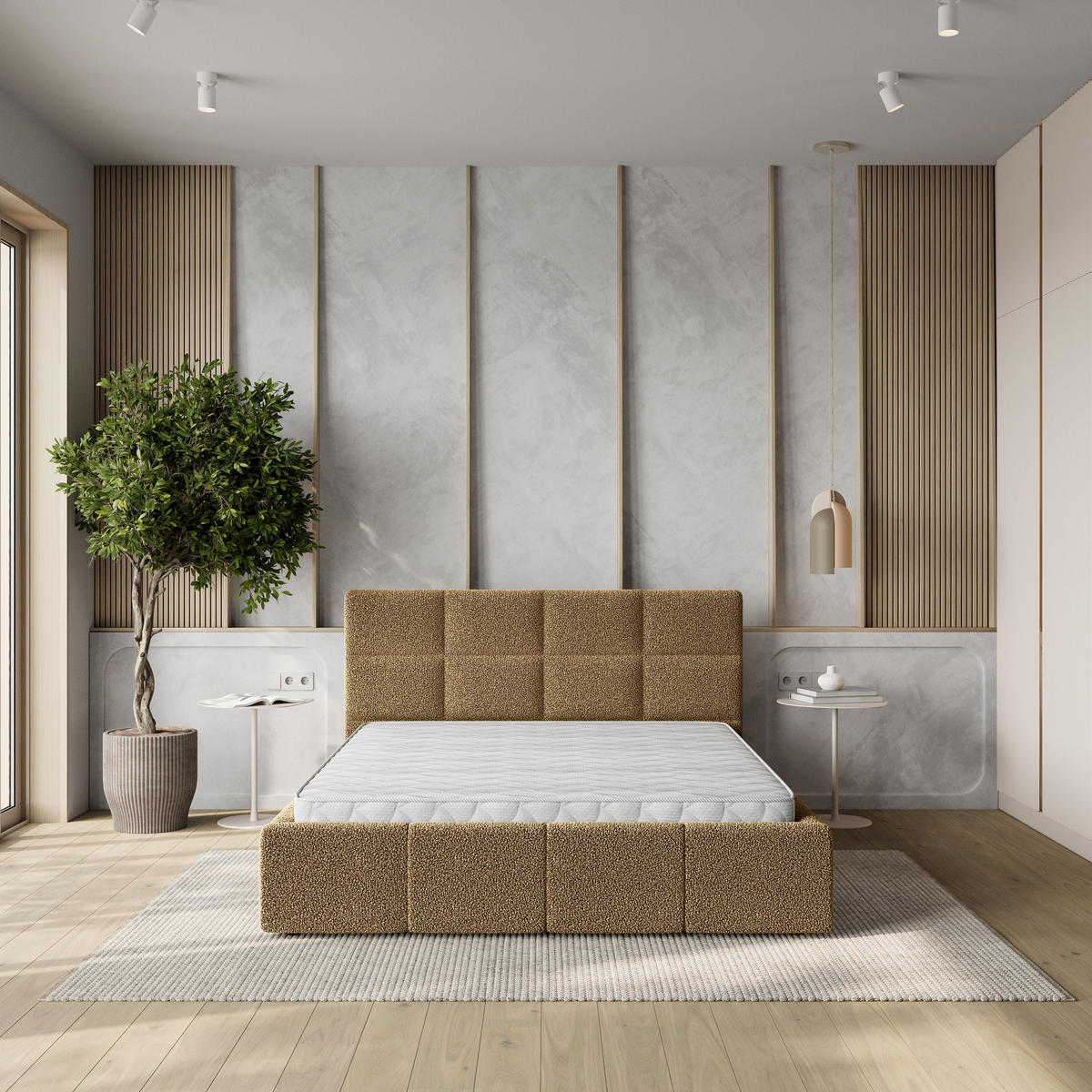 POLSTERBETT COMO 140x200 cm mit Bettkästen - Orange - Orange, Holz (140/200cm) - MASSENO