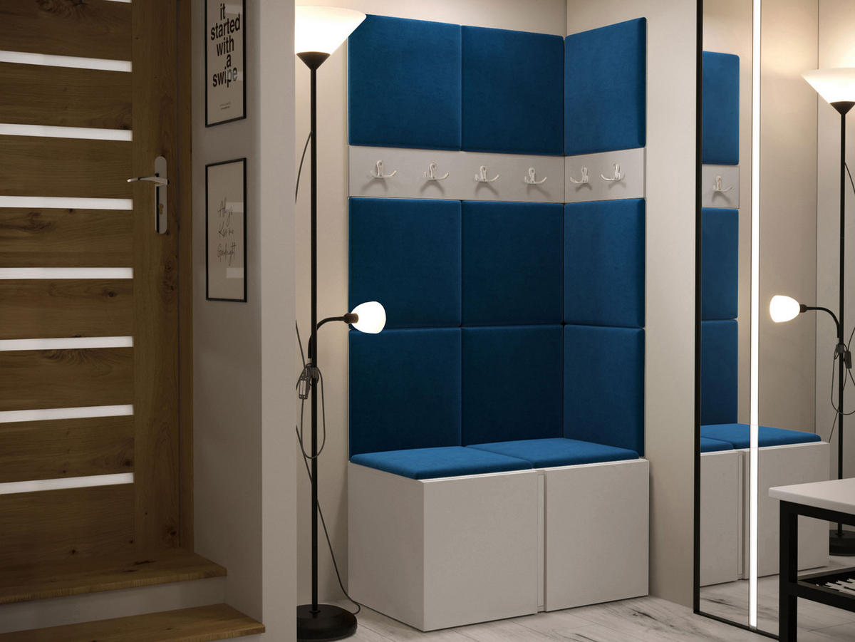 GARDEROBEN-SET Orion I - Kaschmir/Blau, Holzwerkstoff/Kunststoff (84/186/46cm) - MIRJAN24