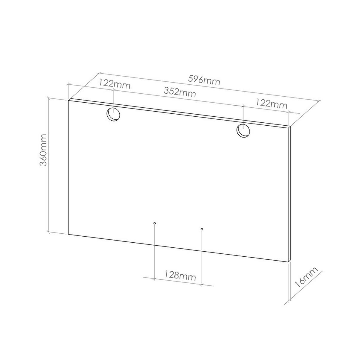 KUCHYŇSKÁ DVÍŘKA R-Line Bílá 59.6 x 36 cm nábytková čela pro mělkou závěsnou skříňku - bílá, kompozitní dřevo (59.6/36/1.6cm) - Vicco