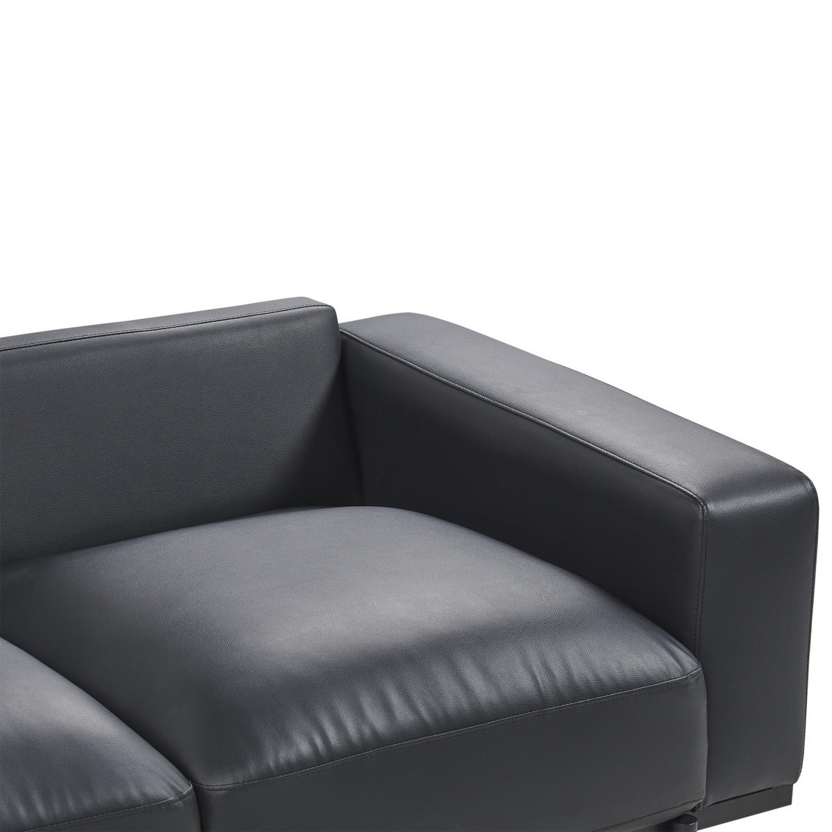 3-SITZER-SOFA Kunstleder Schwarz Sovik - Schwarz, Kunststoff/Textil (215/72/87cm) - Beliani