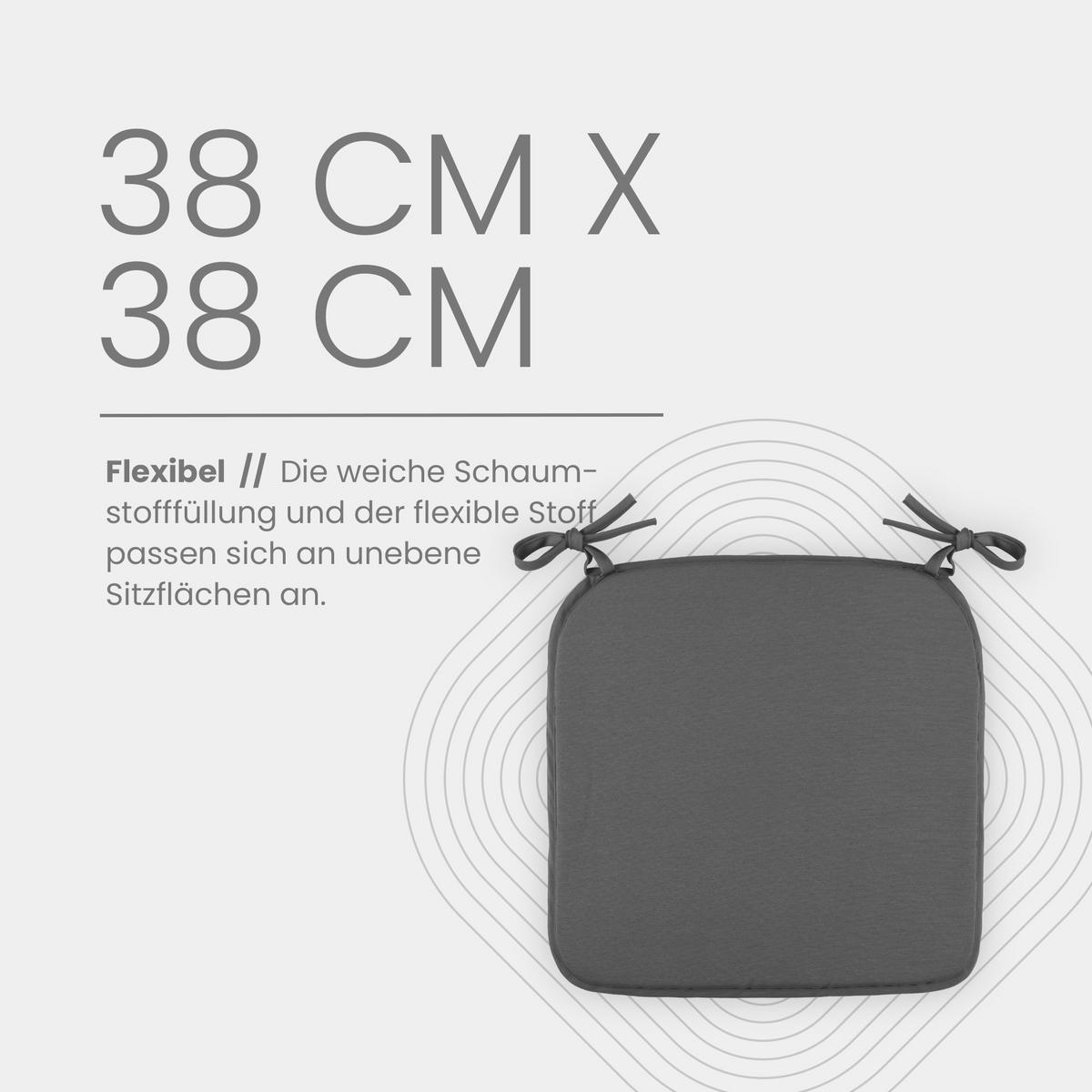 SKITZKISSEN Canvas 38x38cm Anthrazit 4er-Pack - Anthrazit, Textil (38/38/2cm)