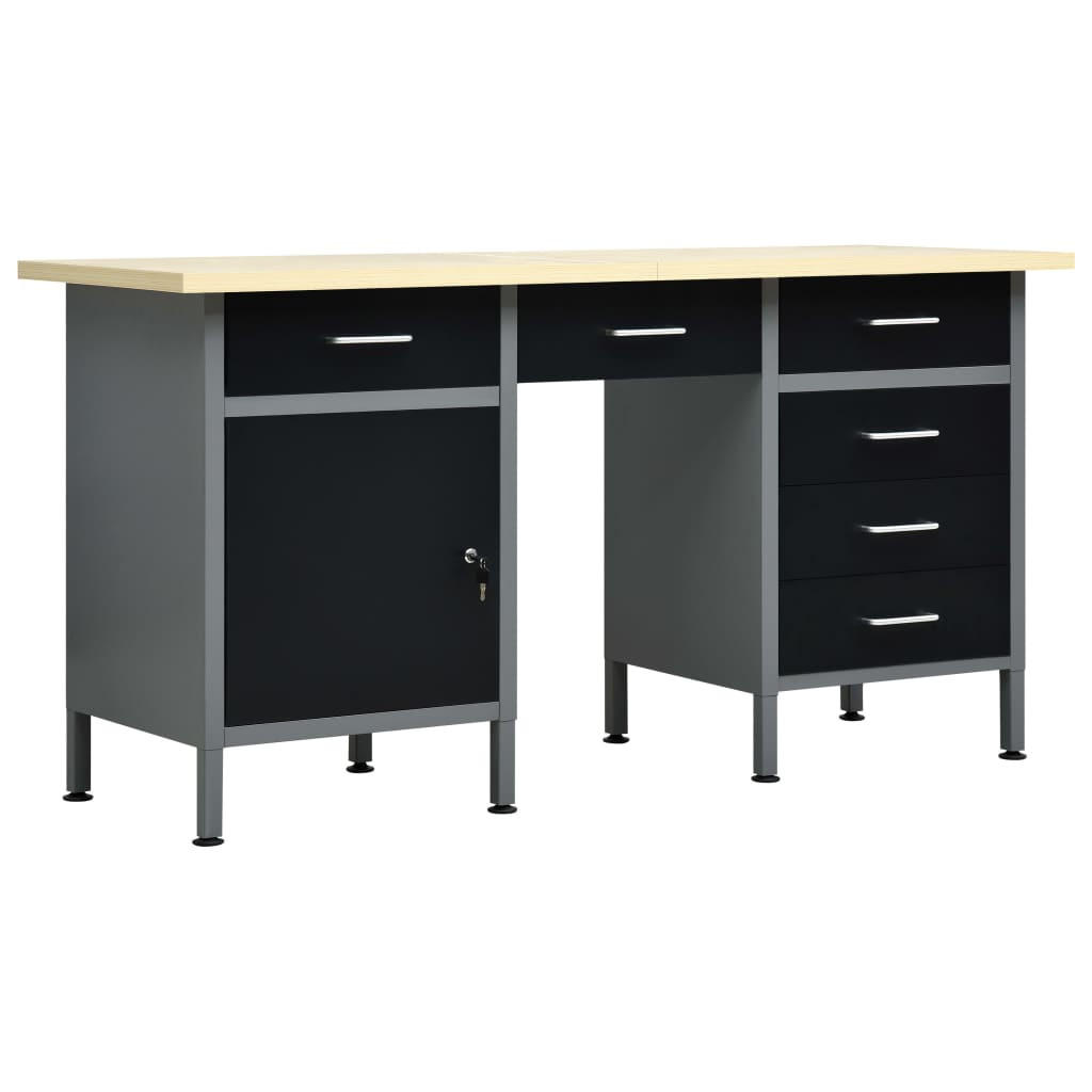 vidaXL Arbeitstisch Schwarz 60x85x160 cm
