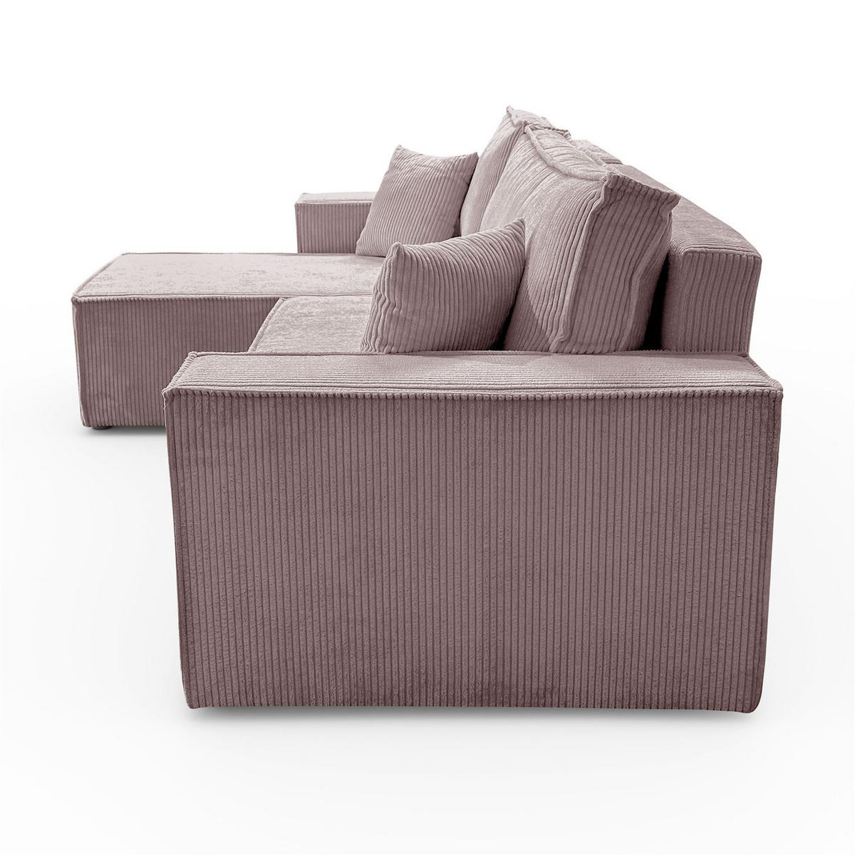 GEPOLSTERTES Ecksofa CARLOS L, Poso 27 - Rosa, Textil (247/143cm) - Lookway