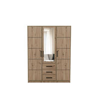 DREHTÜRENSCHRANK FIORA 149/200/57,5 cm 3-türig mit Spiegel Eiche Artisan - Eiche Artisan, Holzwerkstoff (149/200/57.5cm) - MASSENO