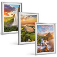 BILDER SET 3er Set - 40x60 cm Silberner Rahmen - Wasserfälle Landschaften im Westen - Silberfarben, Kunststoff (40/60cm) - TULUP