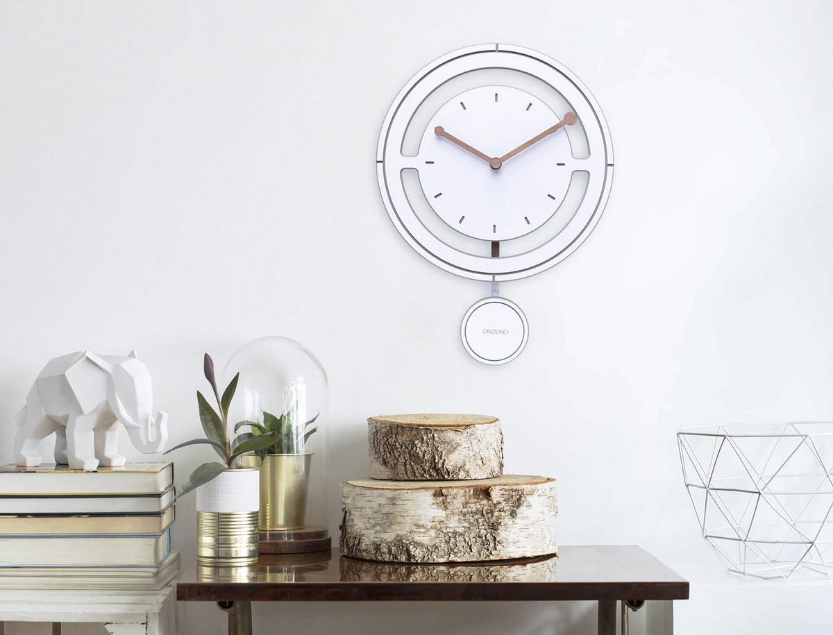 WANDUHR Design Weiß 29/29 cm - Weiß, Holzwerkstoff (29/29/1cm) - ONZENO