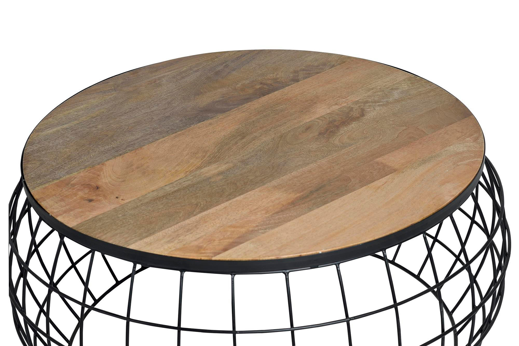 COUCHTISCHEN 2er Set Mangoholz und Metall - Braun, Holz (76/76/36cm) - Giner y Colomer