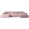 WOHNLANDSCHAFT SIERRA-U - 344x165x73 cm Rosa Cord - Schwarz/Rosa, Holzwerkstoff/Kunststoff (344/73/165cm) - ALTDECOR