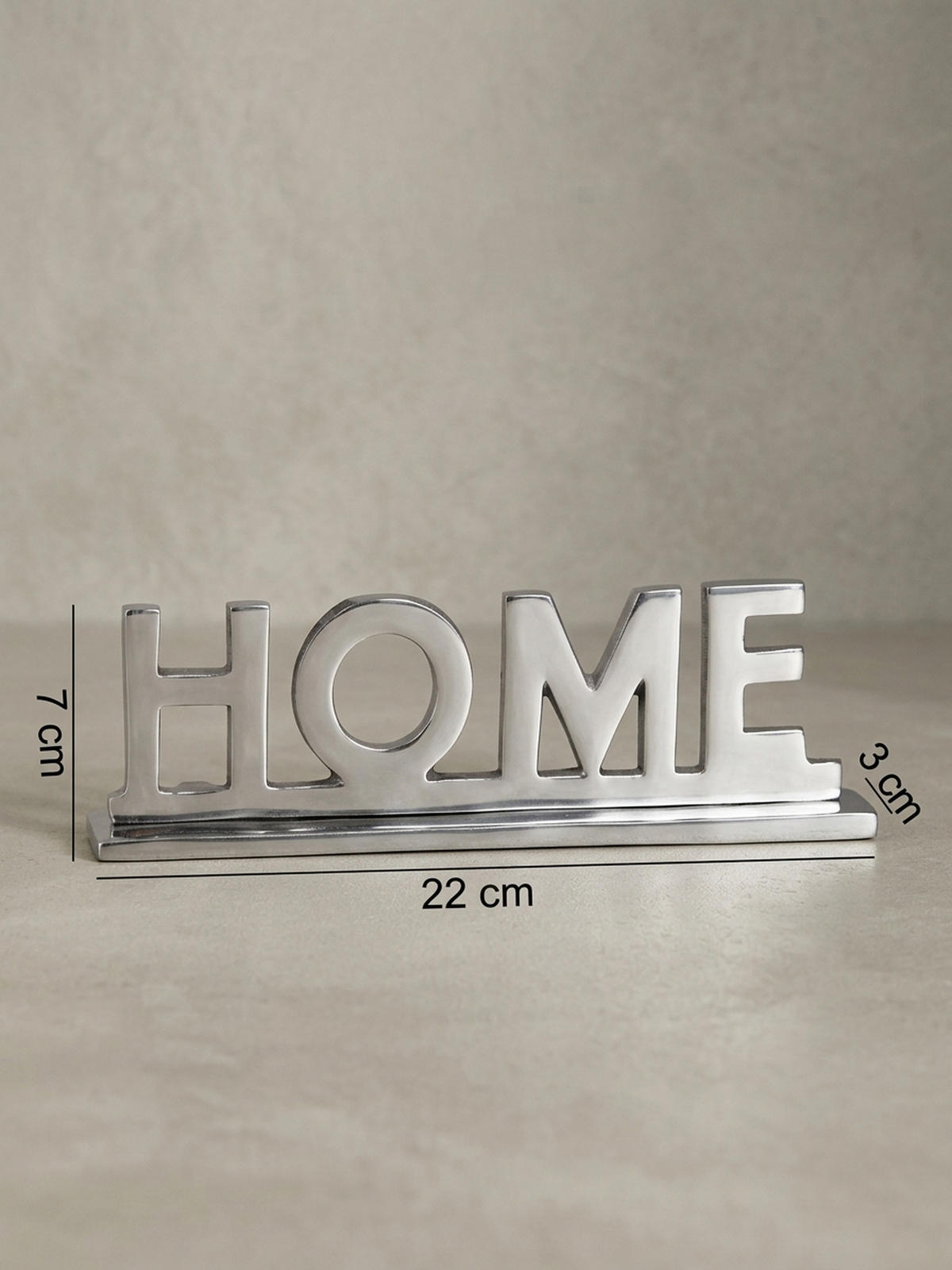 WOHNACCESSOIRE Schriftzug aus Aluminium, 22 cm Silberdeko für Tisch und Regal - Silberfarben, Metall (22/4/7cm) - KADIMA DESIGN
