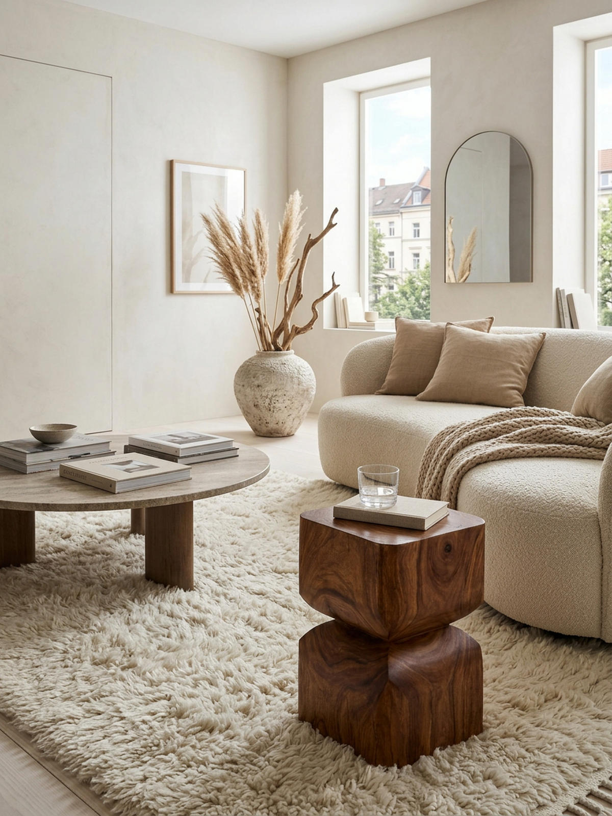 BEISTELLTISCH – Massivholz Natur abgerundete Ecken 30x45x30 cm - Braun, Holz (30/30/45cm) - KADIMA DESIGN