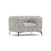 CHESTERFIELD-SESSEL Quantum Grau Samt - Silberfarben/Grau, Holz/Textil (125/75/100cm) - S-Style Möbel