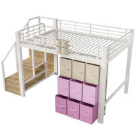 HOCHBETT 140/200 cm DE-05001, mit Schubladen und Kleiderstange in Weiß - Weiß, Holzwerkstoff/Metall (140/200cm) - ComfortXL