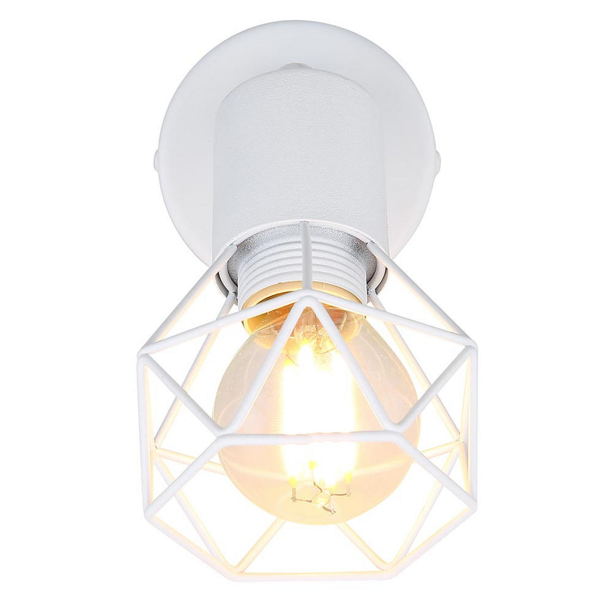 WANDLEUCHTE Metallkäfig Weiß schwenkbar XARA I - Weiß, Metall (8/13.5/13cm) - Globo Lighting