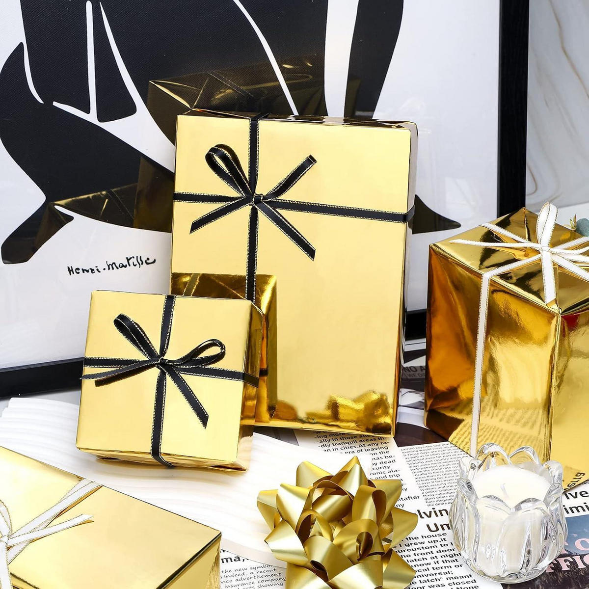 GESCHENKPAPIER Goldmetallic 44,5 cm x 10 m - Goldfarben, Papier (4/44/4cm)