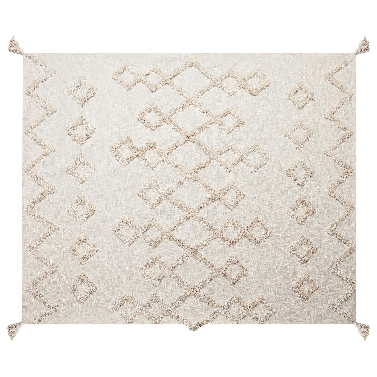 DECKE Helles Beige Guna 130/180 cm - Beige, Naturmaterialen/Textil (130/180cm) - Beliani