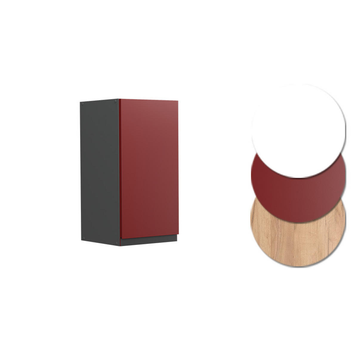 HÄNGESCHRANK R-Line Rot 30 cm J-Shape - Anthrazit/Rot, Holzwerkstoff (30/60/31cm) - Vicco