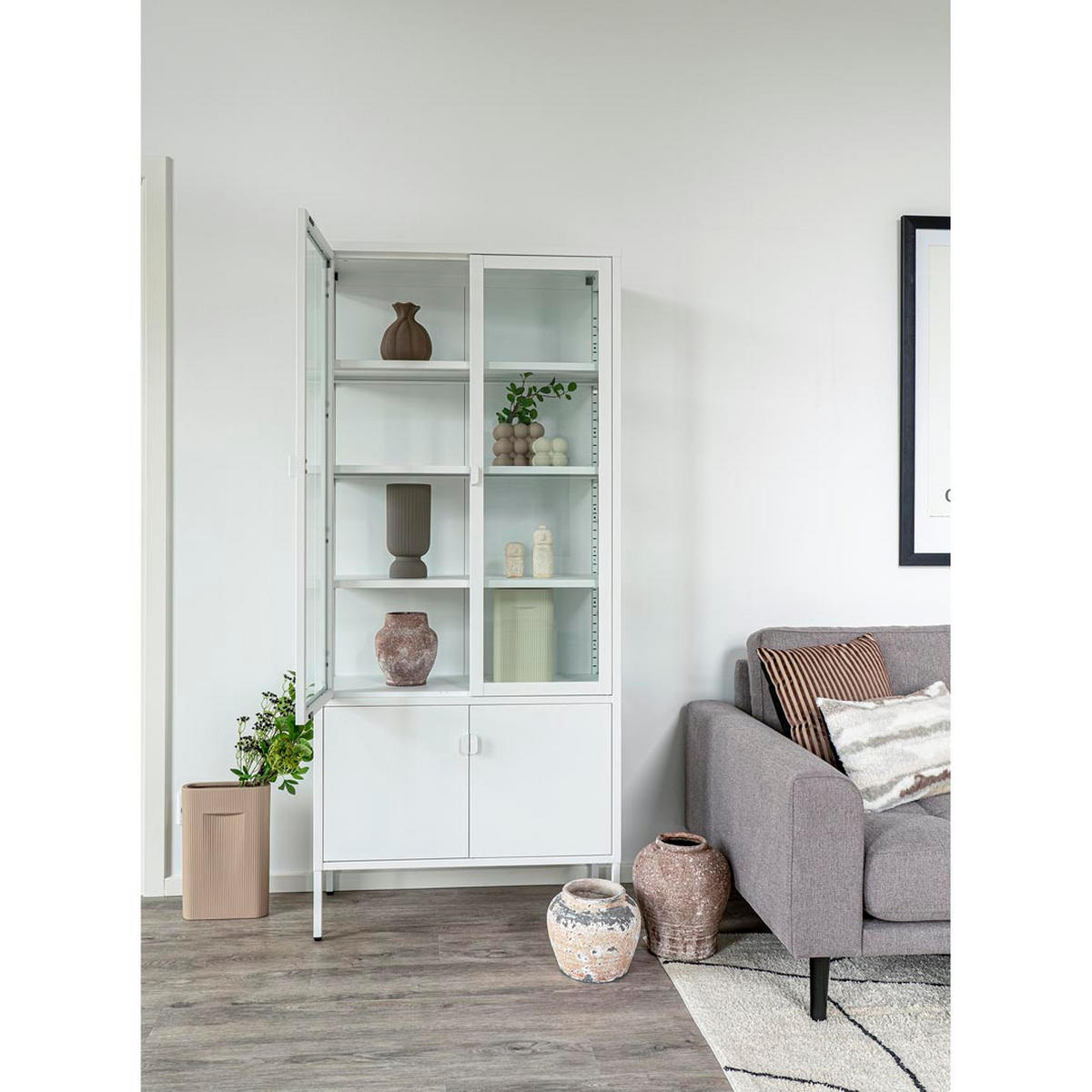 VITRINE Weiß - Weiß, Holzwerkstoff (80/180/35cm) - ebuy24