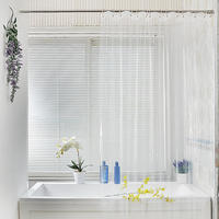 DUSCHVORHANG transparent fürs Badezimmer wasserdicht EVA schimmelresistent mit Haken - Transparent, Kunststoff (180/180cm) - MCBOSON