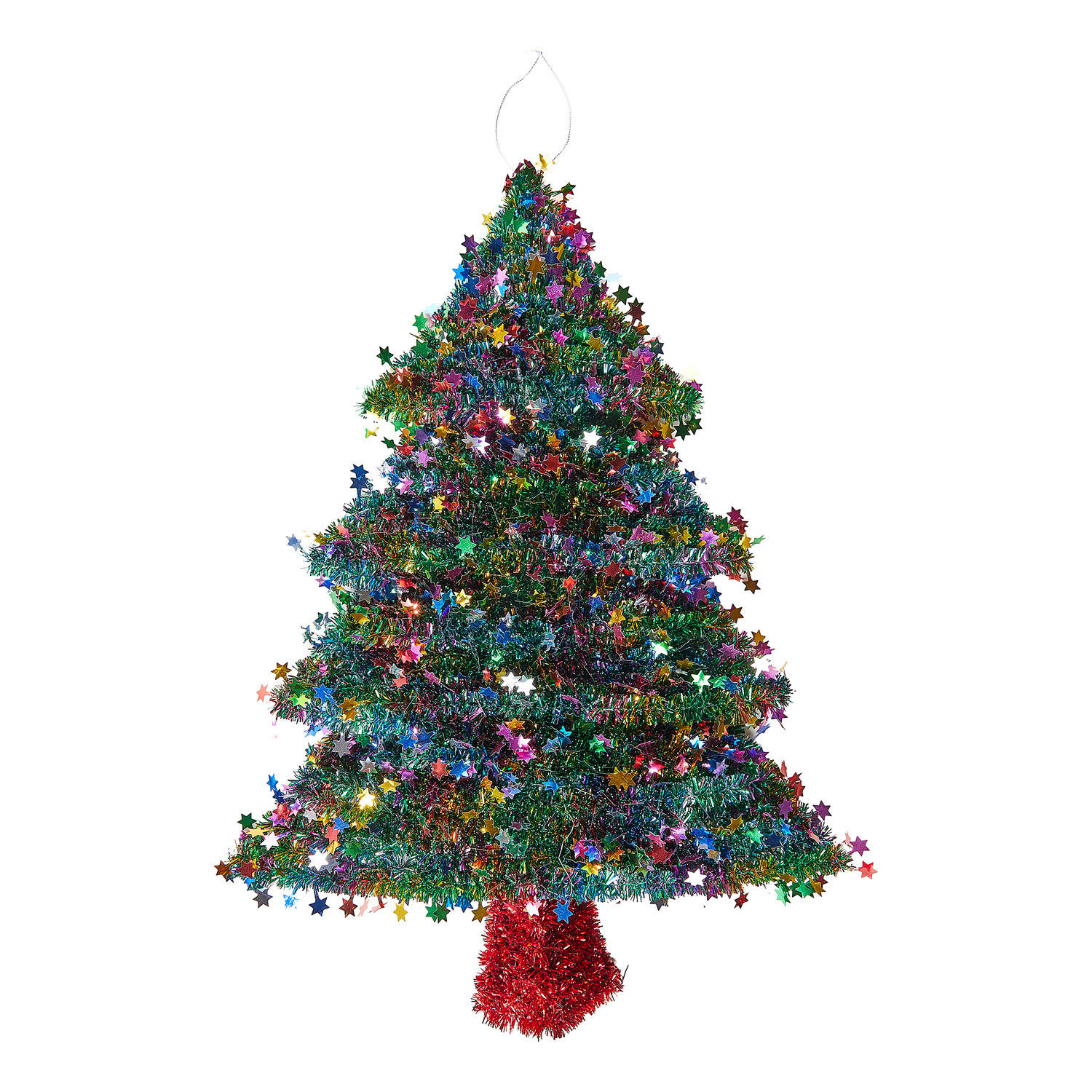 DEKO-TANNE X-Mas aus Lametta und Pailletten - Grün, Kunststoff (41/57/5cm) - Butlers