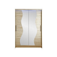 KLEIDERSCHRANK Miami S, mit RGB LED Beleuchtung - Silberfarben/Sonoma Eiche, Holzwerkstoff/Kunststoff (120/200/58cm) - MIRJAN24