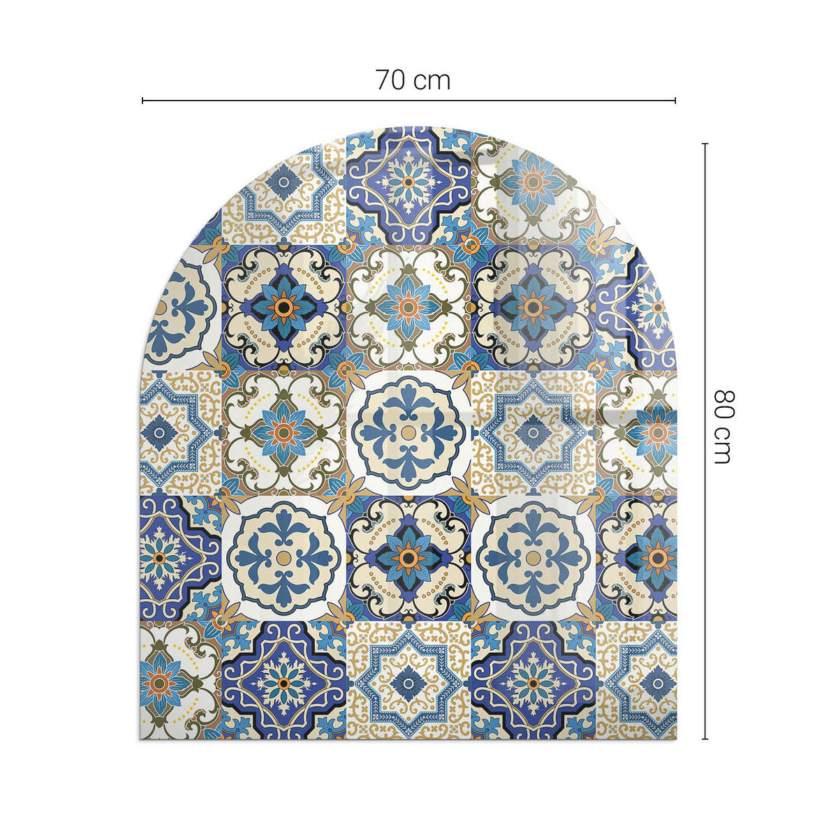 GLASPLATTE für Kamin 80x70 cm - Blau, Glas (80/70/0.4cm) - TULUP