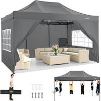 FALTPAVILLON 3x4.5m Grau mit 4 Seitenteilen - Grau, Metall (300/330/450cm)