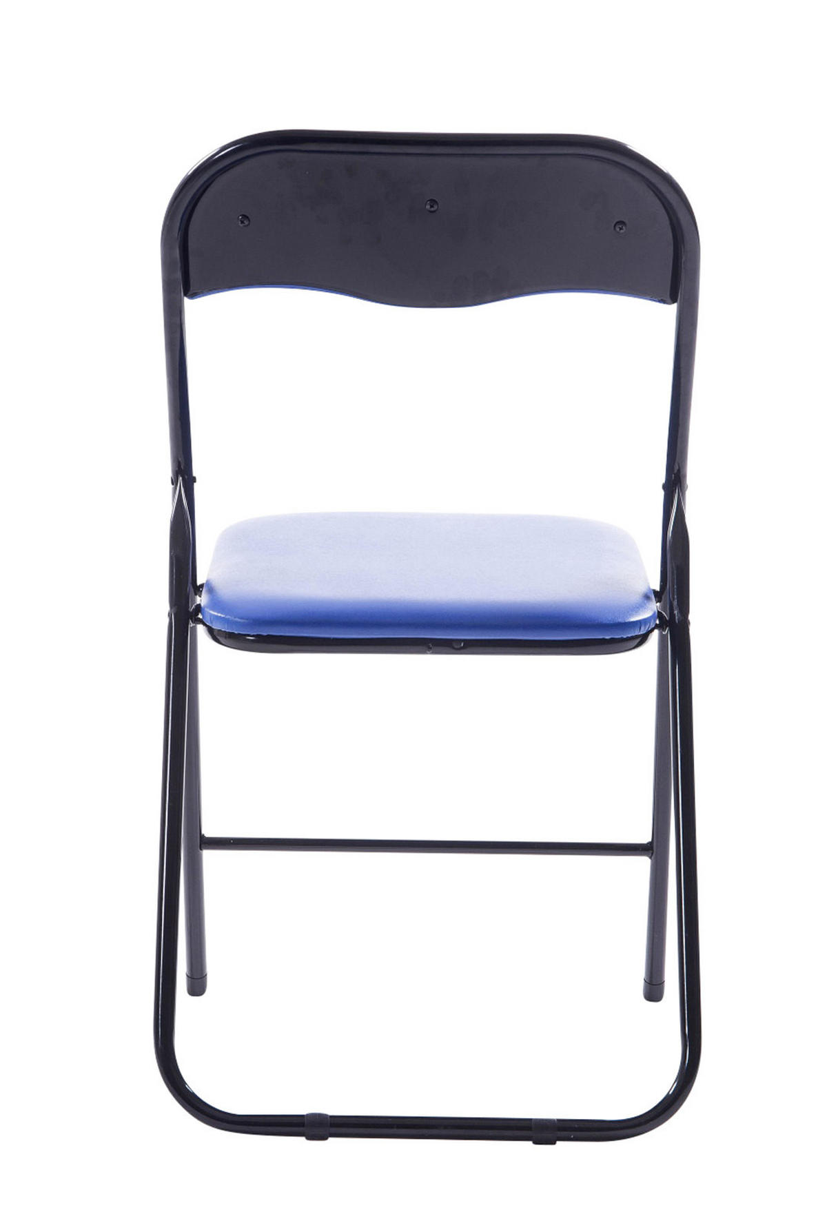 BESUCHERSTUHL Lederlook blau/schwarz - Blau/Schwarz, Textil/Metall (45/78/45cm) - CLP