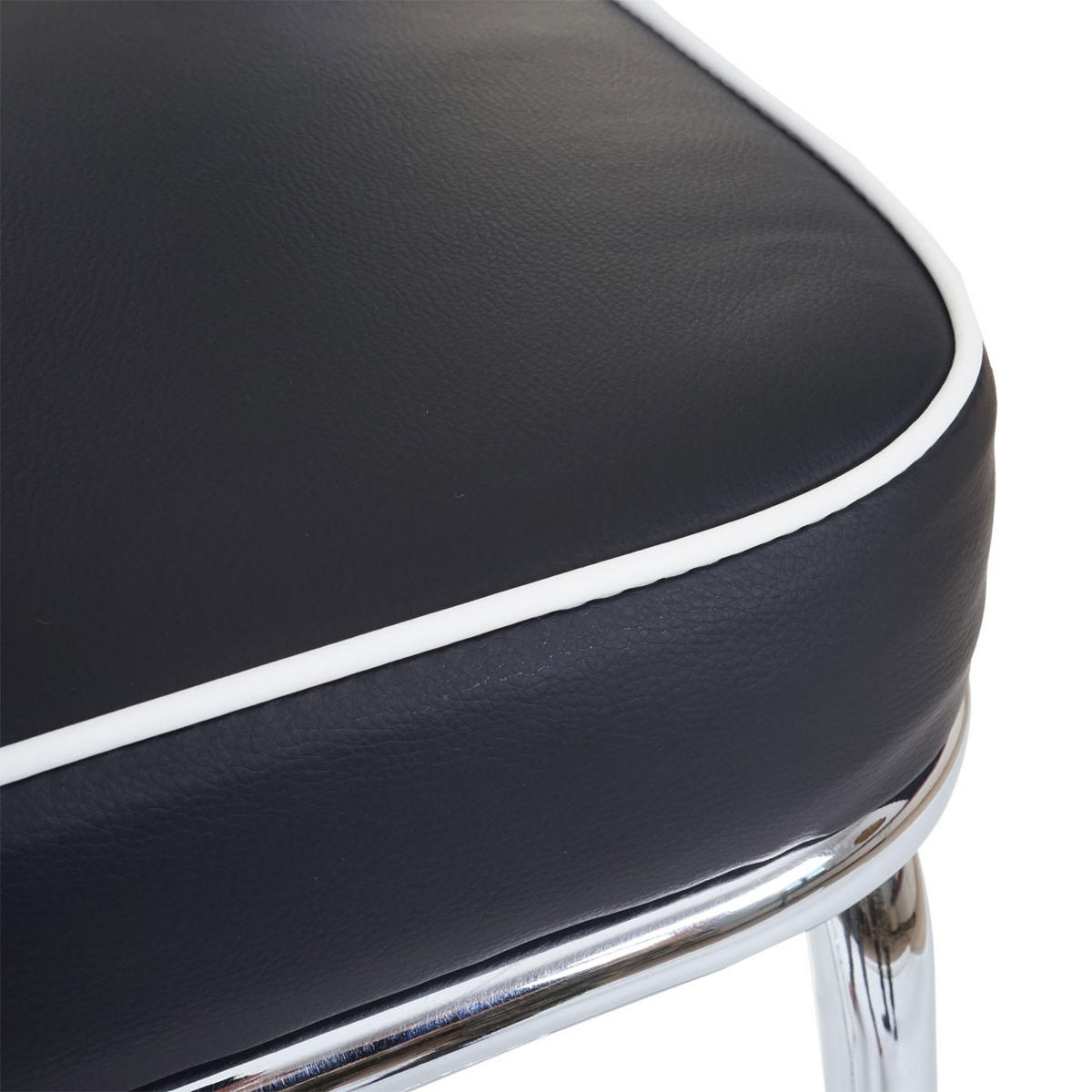 BARHOCKER 2er-Set Diner Sitzhöhe 70cm Retro 50er Jahre Design Kunstleder Schwarz-Weiß - Schwarz, Kunststoff (34/107/46cm) - PROREGAL