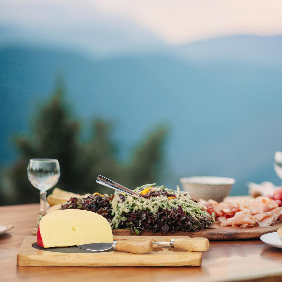 KÄSEBRETT-SET - Multicolor, Holz/Stein (25/17cm) - Relaxdays