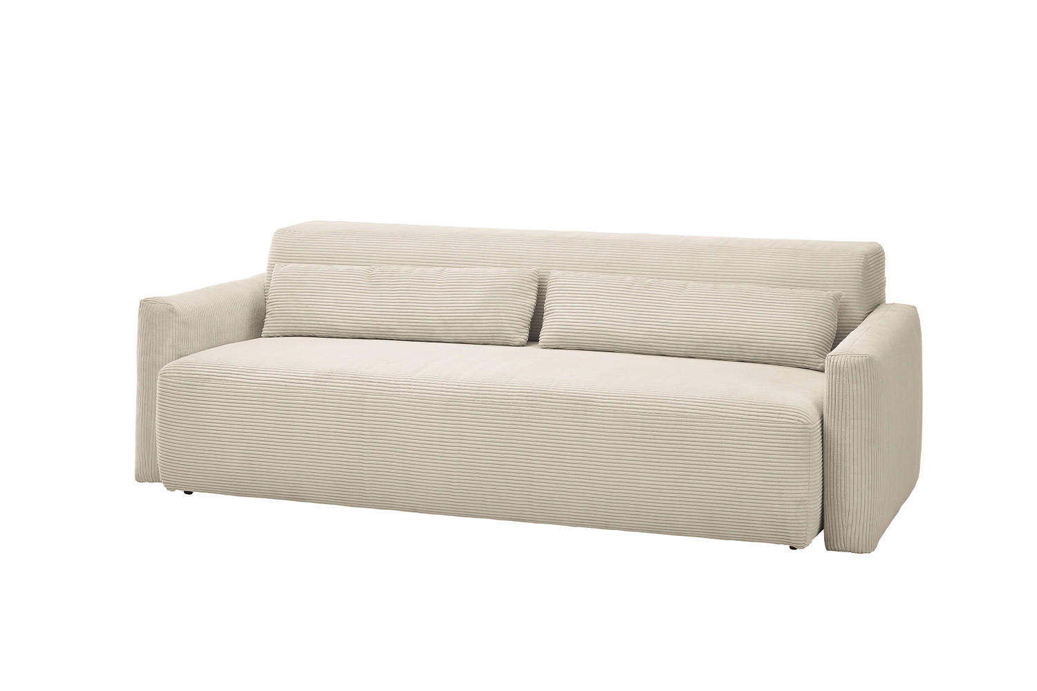 SCHLAFSOFA NEO Cremeweiß Cord - Creme/Schwarz, Kunststoff/Textil (233/75/108cm) - KAWOLA