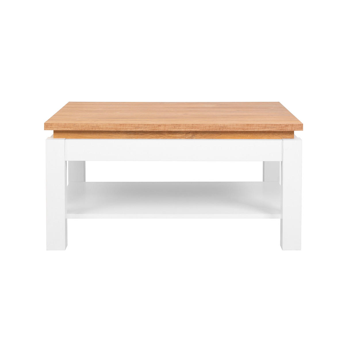 COUCHTISCH Nara Weiß und Holz - Weiß, Holzwerkstoff (110/65/55cm) - Petits-meubles