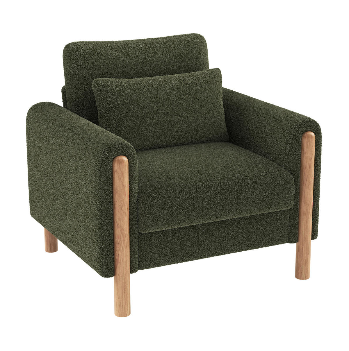 LOUNGESESSEL Teddy abnehmbares Sitzkissen 87/83/88,5 cm Grün - Grün, Textil (83/88.5/87cm) - Redom