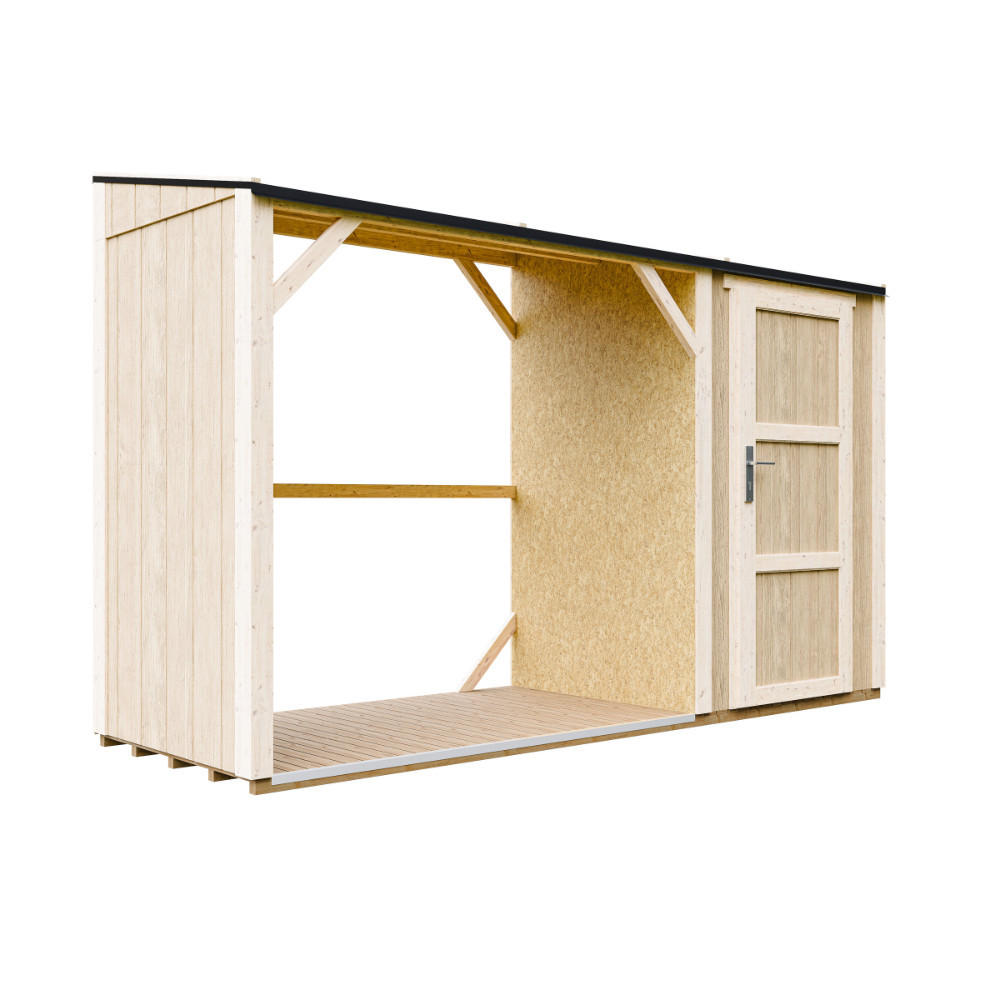 Timbela Brennholzlager Natur 120x220x345 cm