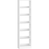 BÜCHERREGAL 6-stöckig Weiß 24 x 50 x 183 cm - Weiß, Holzwerkstoff (50/183/24cm)
