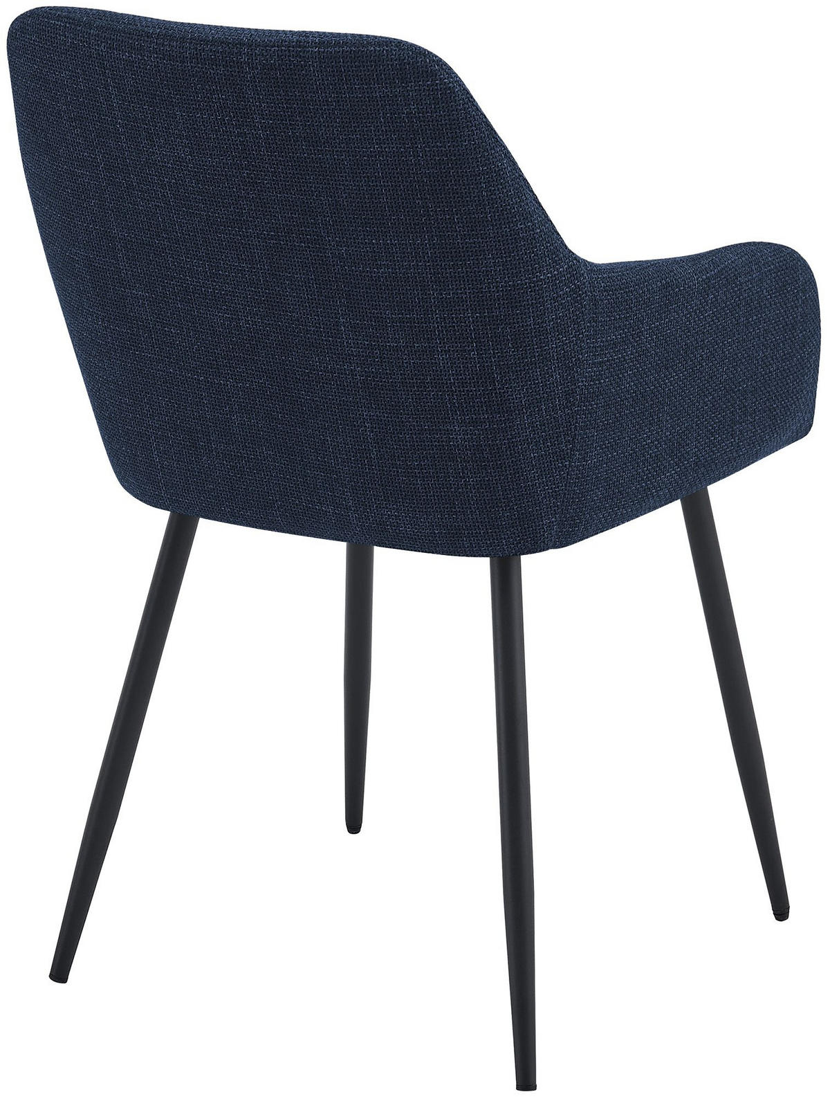ESSZIMMERSTUHL Stoff Dunkelblau - Schwarz/Dunkelblau, Textil/Metall (57/85/60cm) - CLP