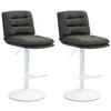 BARHOCKER 2er Set Stoff dunkelgrau - Dunkelgrau/Weiß, Textil/Metall (42/94/56cm) - CLP
