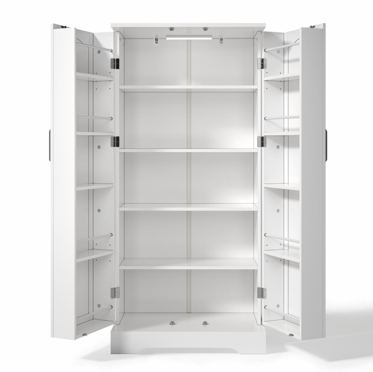 KÜCHENSCHRANK mit LED-Sensorleuchte 60x35x128 cm MDF Weiß - Weiß, Holzwerkstoff (35/128/60cm) - Meubliv