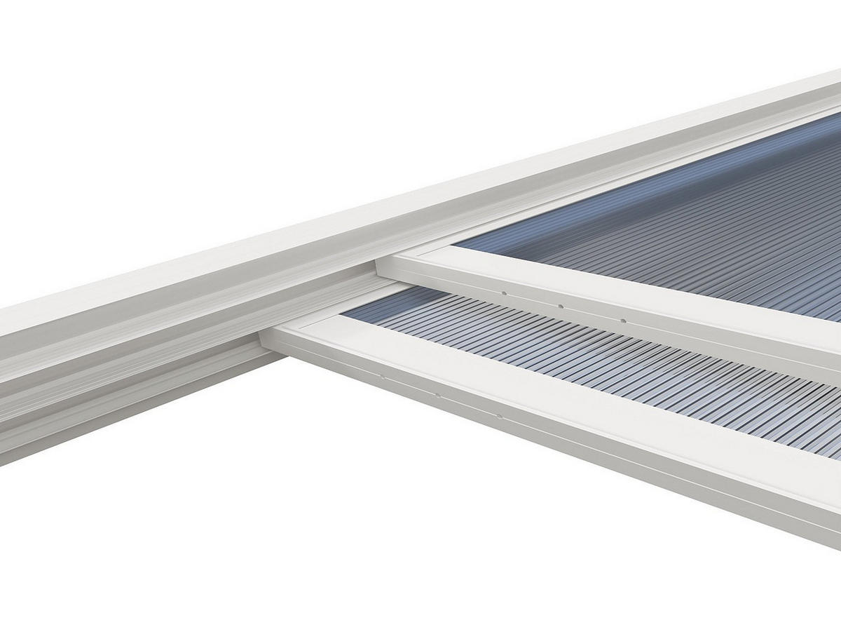 ANLEHNENDE Pergola - 300 cm x 300 cm - plastik - weiß Izeda - Weiß, Kunststoff/Metall (300/200/300cm) - Vente-Unique