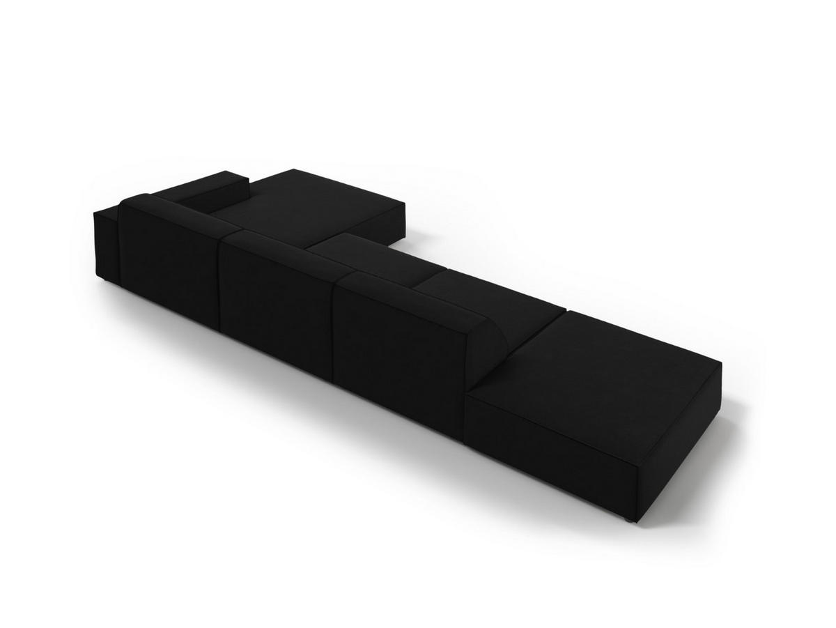 ECKSOFA rechts Jodie aus Samt schwarz 5 Sitzplätze - Schwarz, Textil (166/341cm) - Micadoni