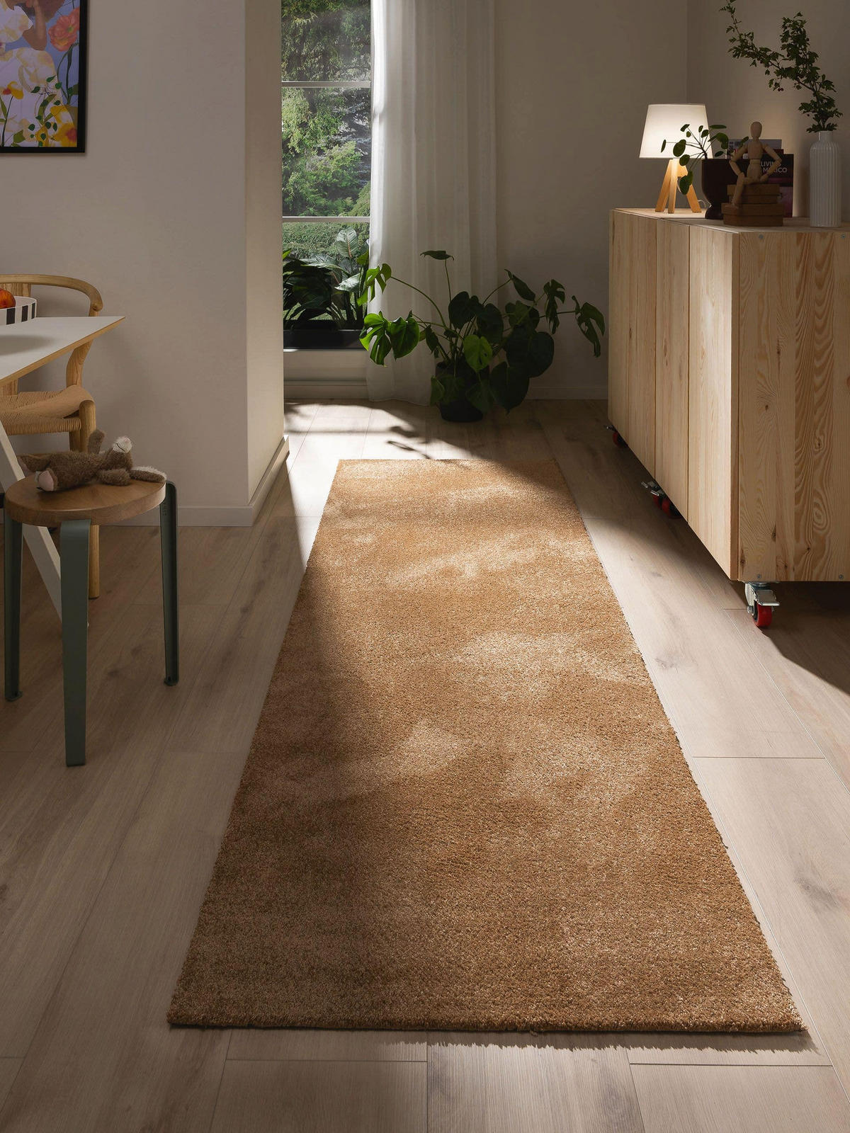 LÄUFER Nina waschbar 80/250 cm - Beige, Kunststoff (80/250cm) - benuta Nest