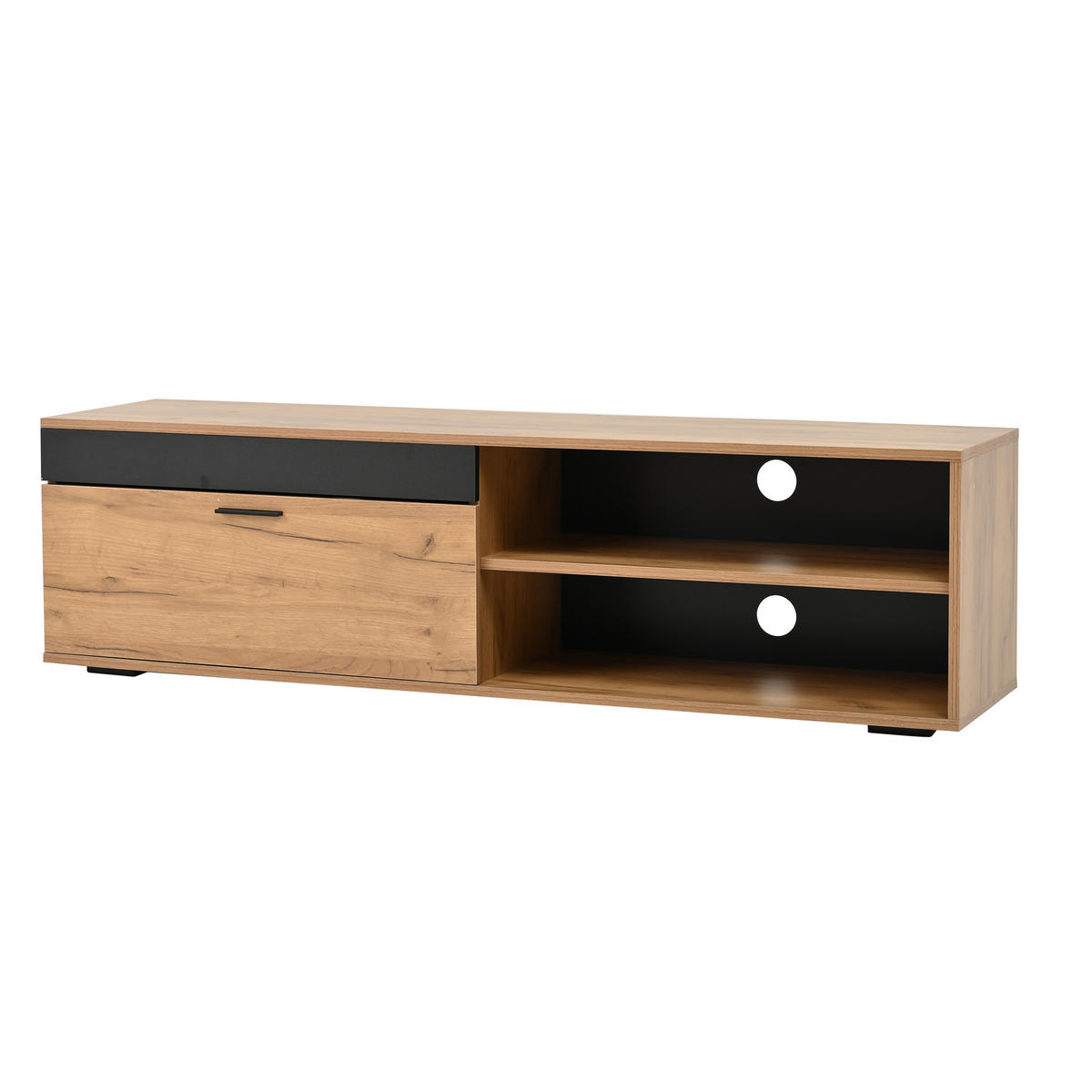 WOHNWAND DE-40357 3-teilig mit Wandregal Holzfarbe - Eichefarben, Holzwerkstoff (140/39/35cm) - ComfortXL