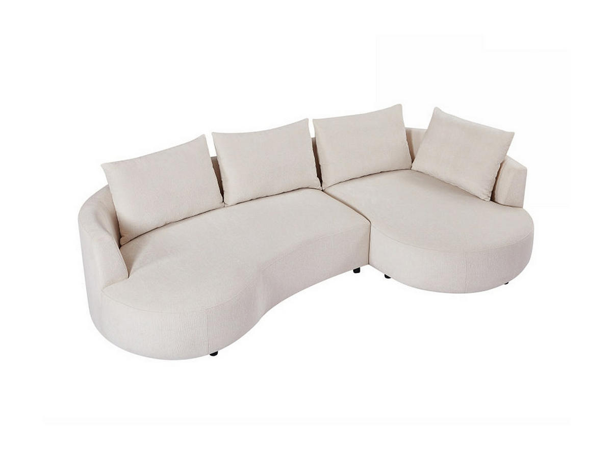 SOFA ohne Schlafmöglichkeit - 5 Personen - Samt - Beige - - Beige, Textil (158/87/285cm) - Vente-Unique