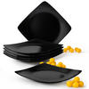 TELLERSET EPIRI Speiseteller 6 Personen 6-tlg - Schwarz, Keramik (25cm) - KONSIMO®