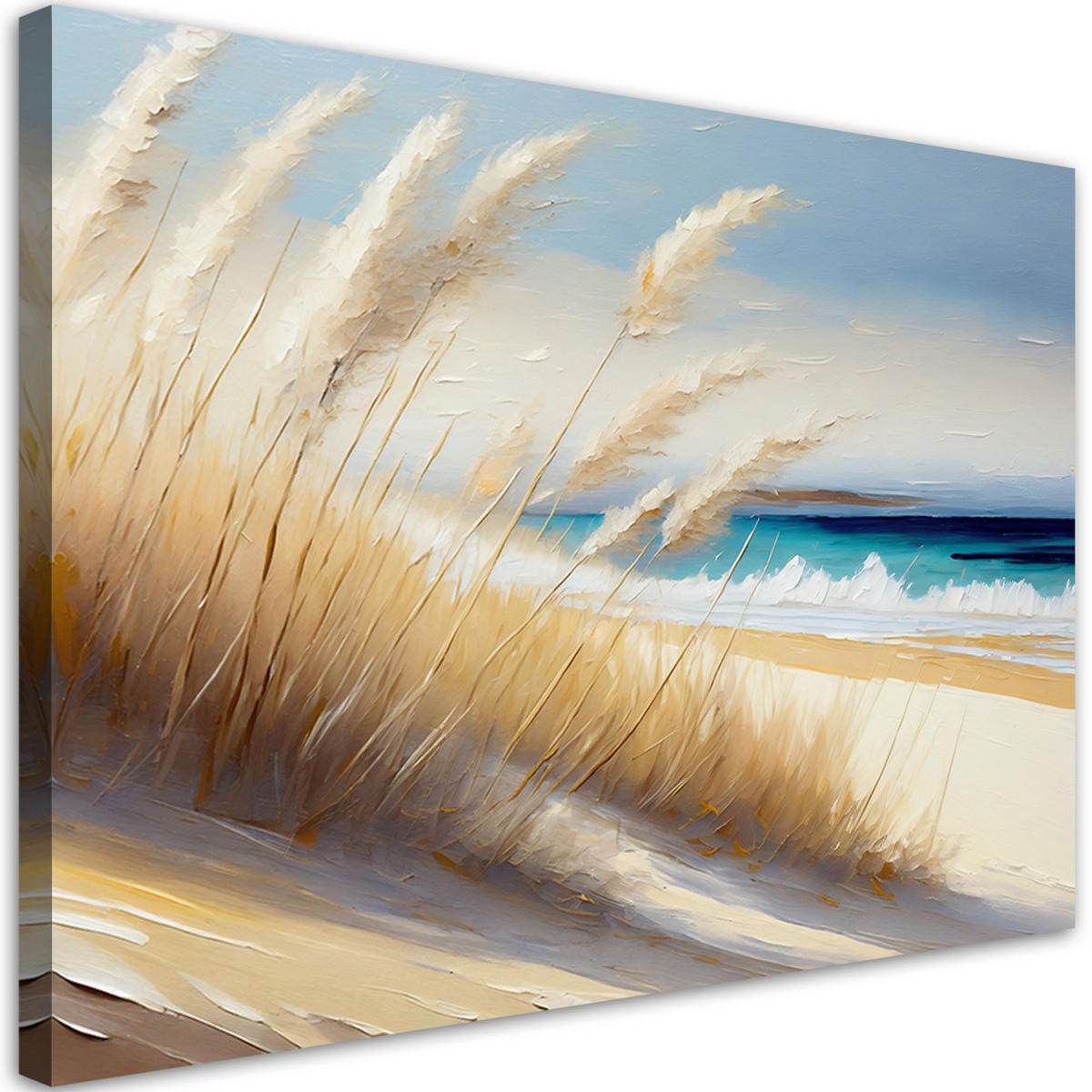 LEINWANDBILD Strand Meeresdünen 60x40cm - Gelb, Textil (60/40cm) - Feeby